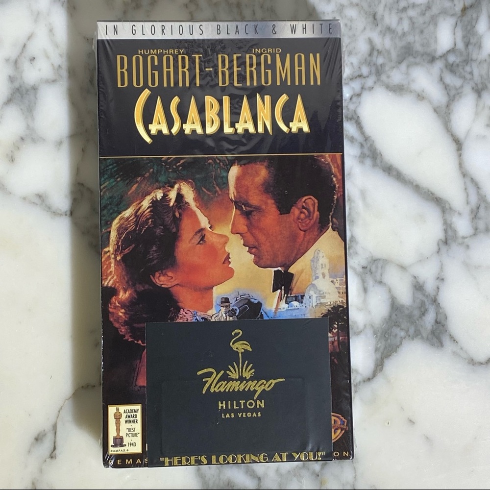 CASABLANCA SEALED VHS from THE FLAMINGO HILTON LAS VEGAS - BOGART Watermark NEW